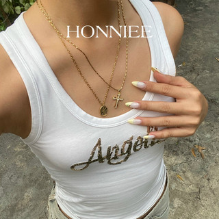  Vòng cổ Honniee - Vòng cổ nữ chất liệu thép titan không gỉ mặt dây cổ điển nữ tính Honniee 