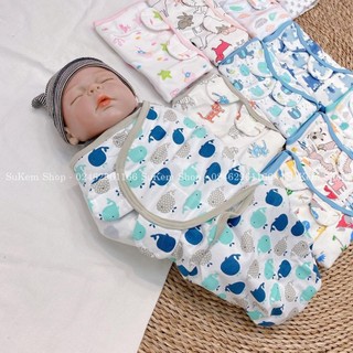 Ủ kén cotton cho bé sơ sinh LION BEAR, chăn ủ em bé chống giật mình