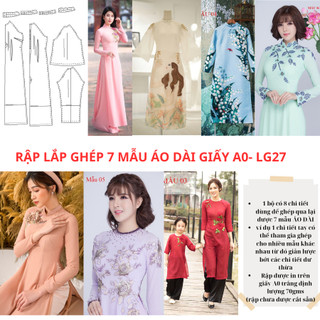 RẬP GIẤY A0 LẮP GHÉP 7 MẪU ÁO DÀI- LG27