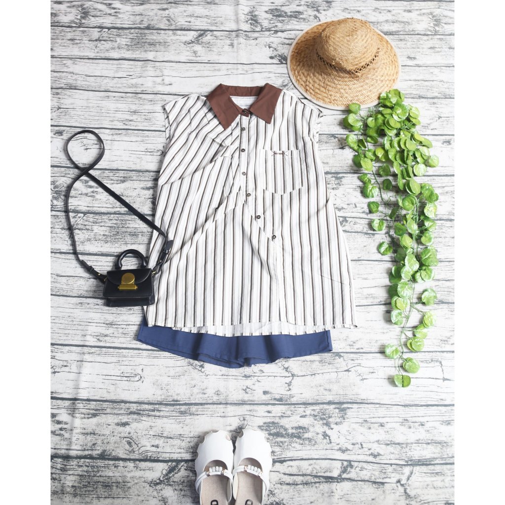 ÁO SƠ MI OVERSIZE BA LỖ VẠT CHÉO