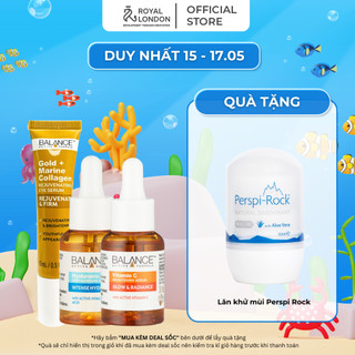 Combo Balance toàn diện Serum Vitamin C 30ml + Serum Hyaluronic 30ml + Kem mắt Gold Collagen 15ml