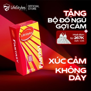 Bao cao su LifeStyles Fantasy gân ngang nổi dập - Hộp 12 bao