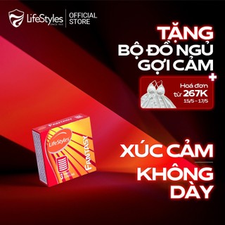 Bao cao su LifeStyles Fantasy gân ngang nổi dập tăng khoái cảm 3 bao