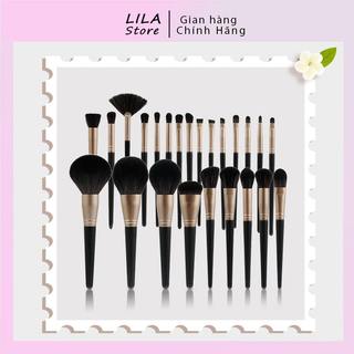 Bộ cọ 24 cây lông thú tự nhiên KÈM BAO DA cho trang điểm chuyên nghiệp và cá nhân T35