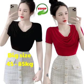  Áo Thun Nữ Bisgize Áo Nhũ Tay Ngắn Cổ Đổ ESHOP Áo Kiểu Thiết Kế Đẹp Dễ Thương Mặc Hè Đẹp MS164 