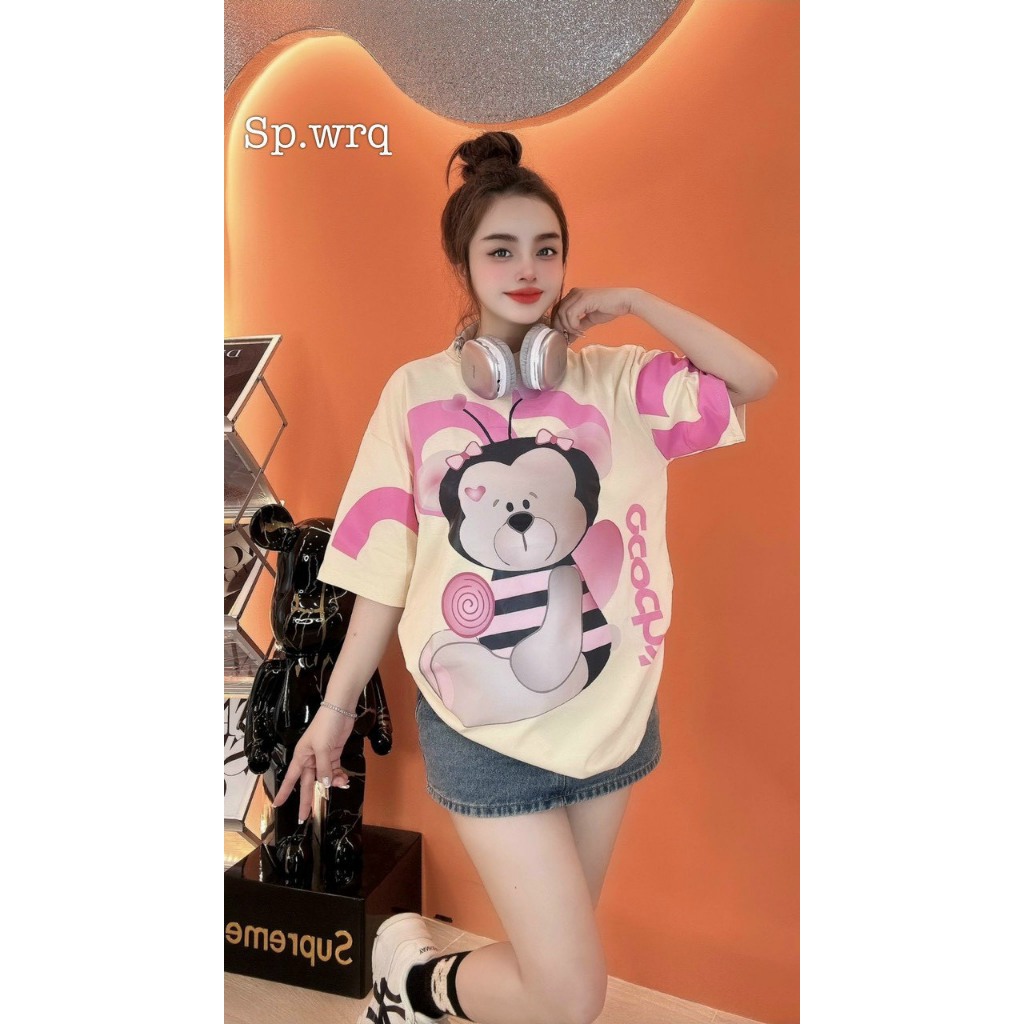 Áo thun cotton 3158 - Con Ong ( in to qua 2 tay áo )