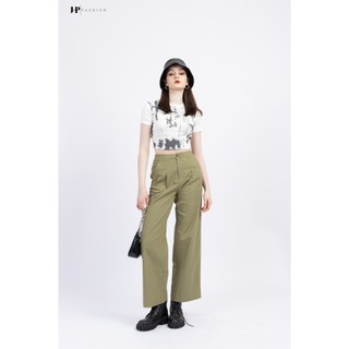 Quần Ống Suông Nữ JP FASHION Chất Liệu Linen Lưng Cao, Quần kaki nữ tôn form dễ phối đồ 19209862