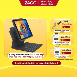 Ốp lưng kèm bàn phím ZAGG Pro Keys iPad Air/Pro 10.2/10.9/10.9 gen 10th/ 11/12.9 inch-Hàng chính hãng - Bảo hành 1 năm
