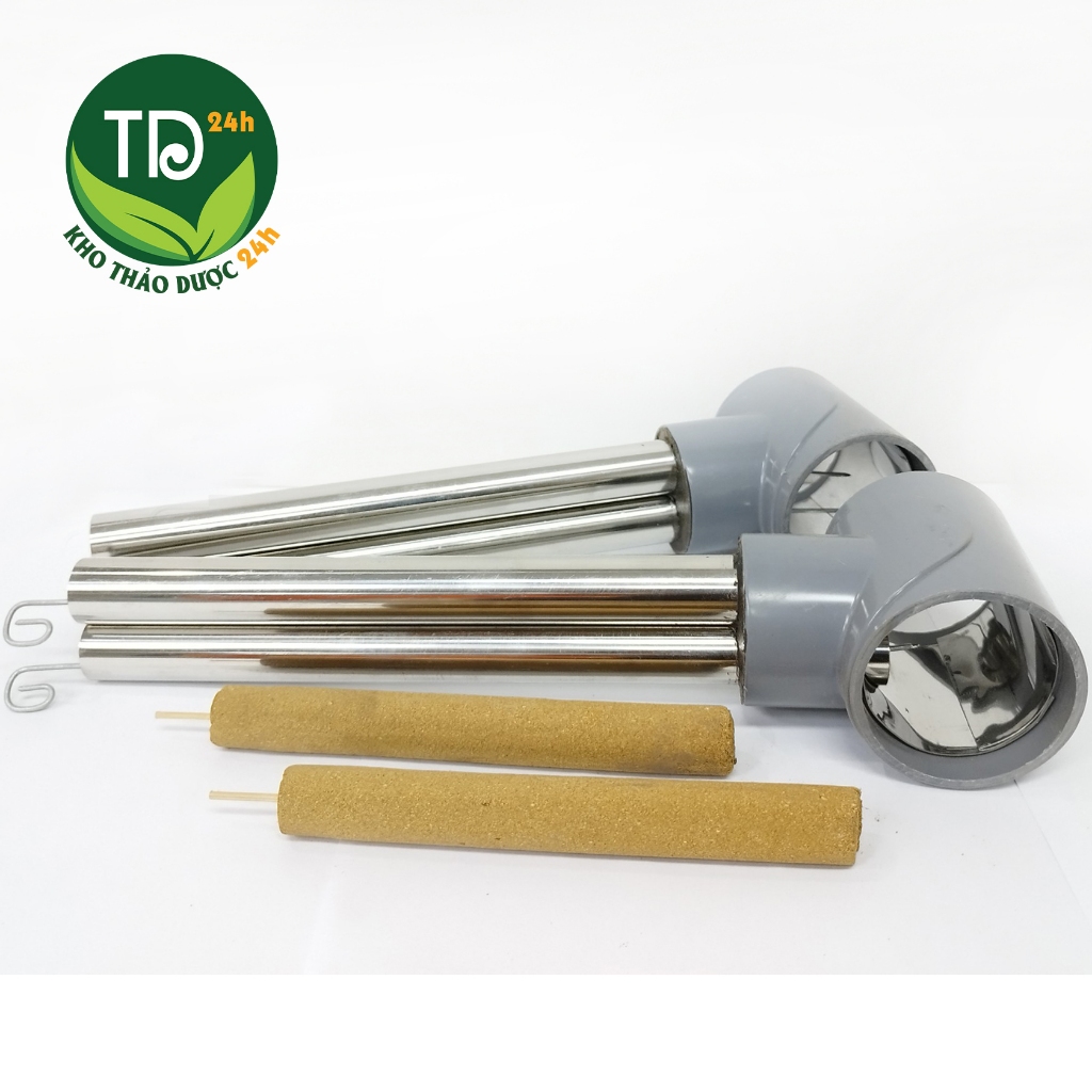 Ống hơ ngải đôi, làm bằng inox 304, bền, đẹp, giúp hơ ngải ở các vùng khó trên cơ thể lưng, mặt, gáy, hiệu quả, an toàn