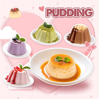 Bột pudding, Set làm Pudding trứng, socola, khoai môn, trà xanh, dưa lưới, Nguyên Liệu Bột Pudding Cao Cấp 100gr