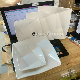 Dĩa nhựa vuông khía melamine cao cấp