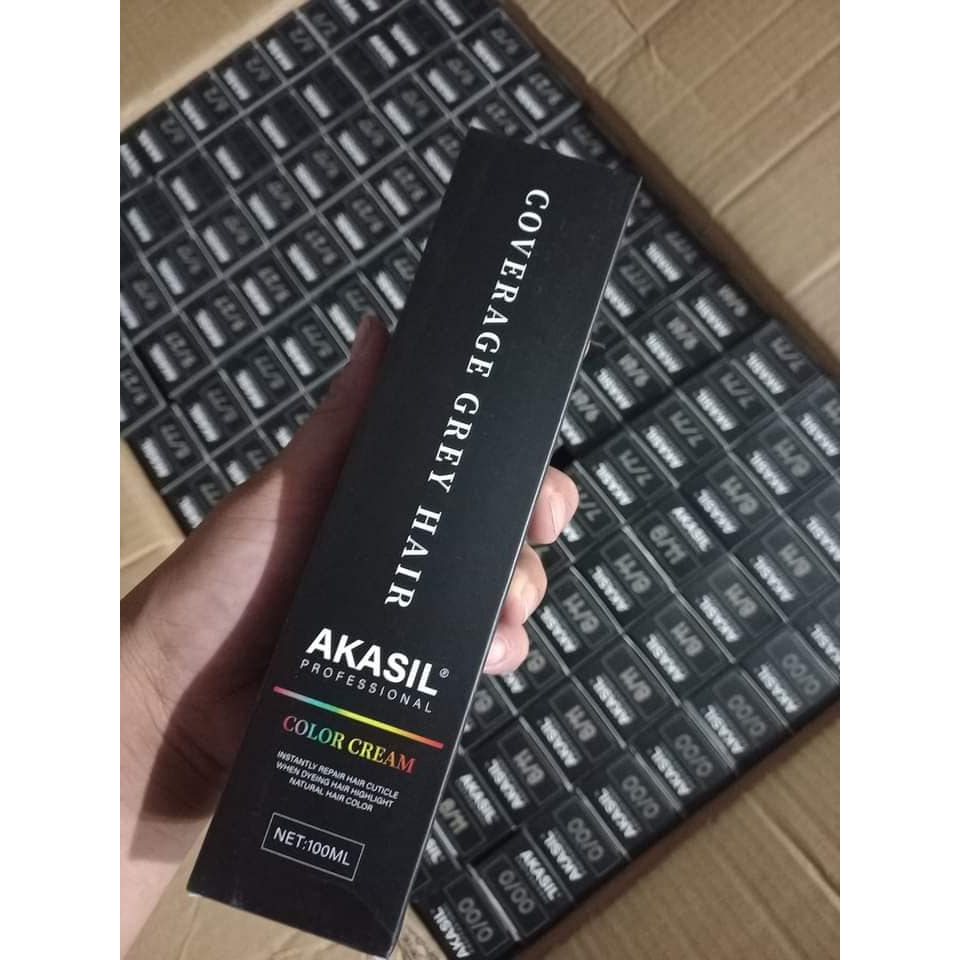 Thuốc Nhuộm Tóc AKASIL 100ml Coverage Grey Hair Đủ Màu ( Cần Màu Gì Inbox Để Shop Tư Vấn, SLL inbox 