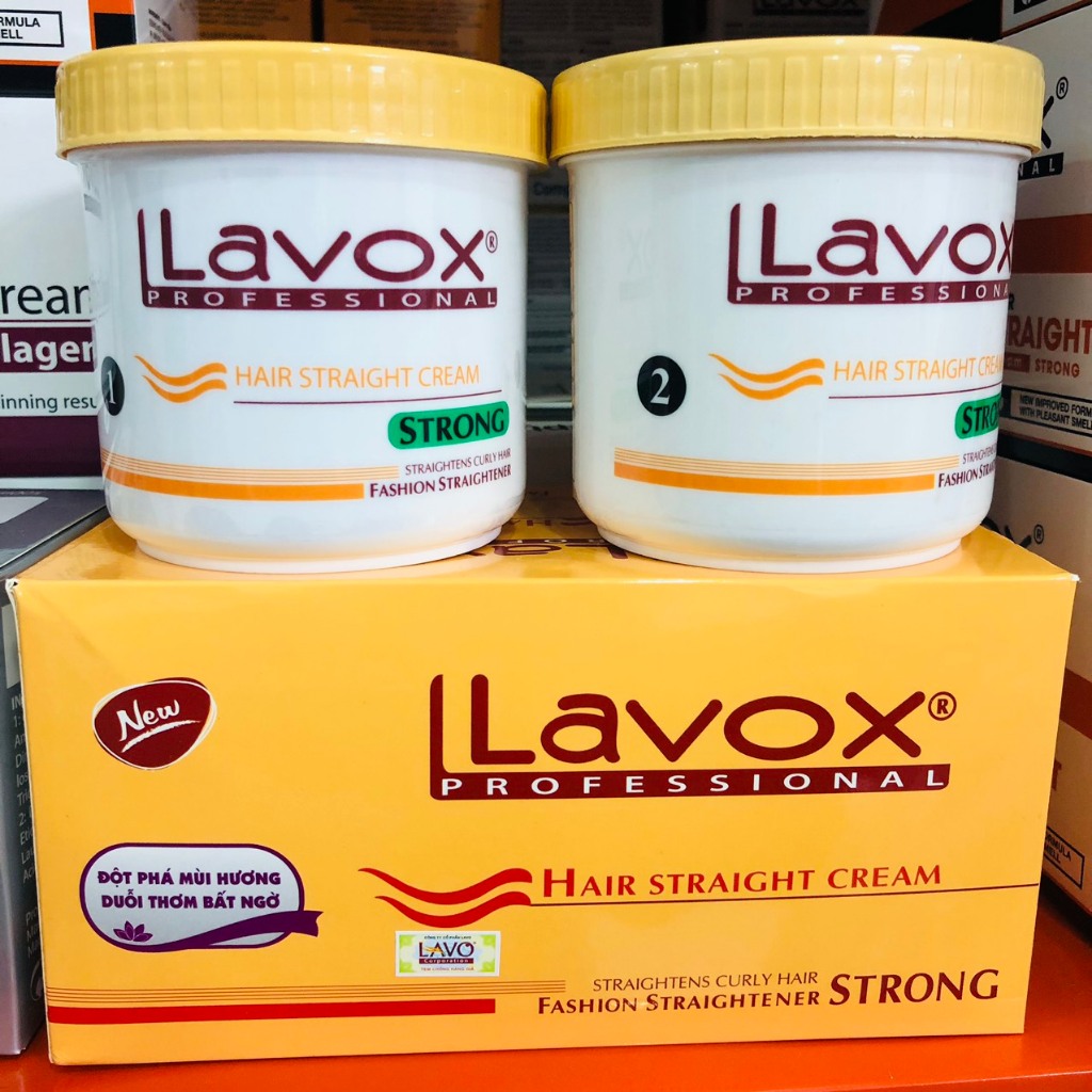Thuốc Duỗi Tóc Lavox Cam 500ml x2 (Kem duỗi tóc siêu dưỡng Nano Complex)