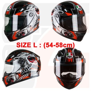 [TẶNGTÚIĐỰNG + KHĂNTRÙM + BH12THÁNG] Nón Bảo Hiểm FULLFACE AGU Tem Sói A138