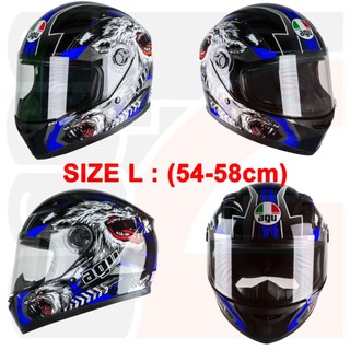[TẶNGTÚIĐỰNG + KHĂNTRÙM + BH12THÁNG] Nón Bảo Hiểm FULLFACE AGU Tem Sói A138