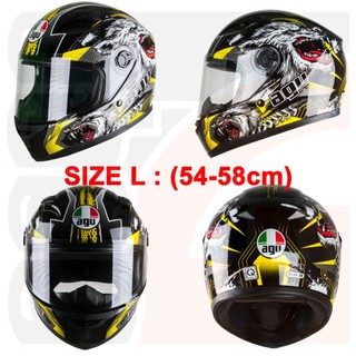 [TẶNGTÚIĐỰNG + KHĂNTRÙM + BH12THÁNG] Nón Bảo Hiểm FULLFACE AGU Tem Sói A138