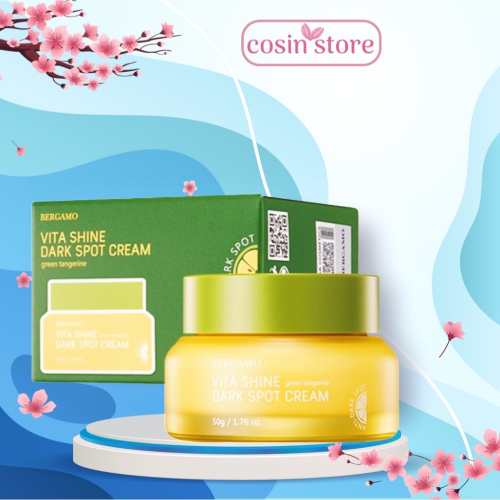 Kem Dưỡng Bergamo Green Tangerin Vita Shine Dark Spot Cream 50g Chiết Xuất Quýt Xanh Cosin Store