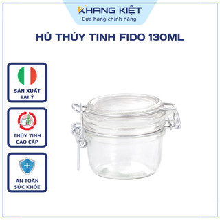 Hũ thủy tinh Bormioli nắp cài Fido 130ml, đựng đông trùng hạ thảo, bảo quản thực phẩm trong tủ đông