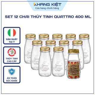 Combo 12 chai thủy tinh nắp vặn Quattro Stagioni 400ml đựng nước ép trái cây, sinh tố