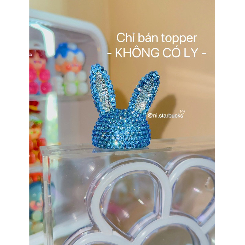 [Hàng Order] Straw Topper đính đá hình tai thỏ (KHÔNG CÓ LY) - phụ kiện gắn ống hút cho ly Starbucks