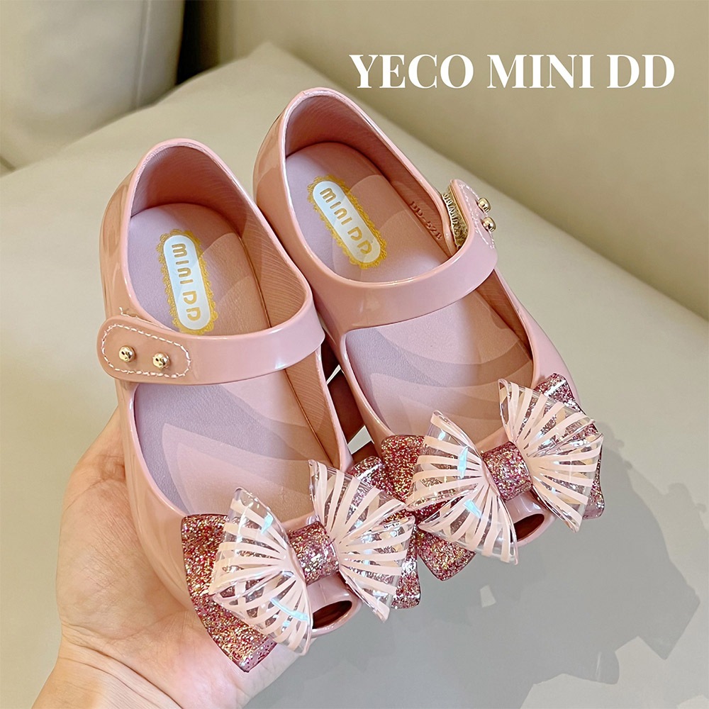 (Sẵn) Giày Nhựa Thơm MINI DD Chính Hãng, Giày Búp Bê Nhựa Thơm Nơ Xinh Cho Bé Gái Siêu Xinh Siêu Mềm