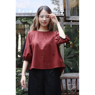 LAMLIY - Áo tay lồng đèn xẻ nút sau linen
