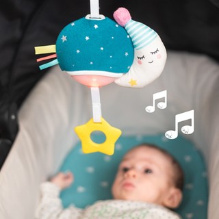 Đồ Chơi Treo Nôi, Treo Cũi Phát Nhạc Hình Mặt Trăng Chất Liệu Nhựa ABS Và Polyester An Toàn - TAF TOYS