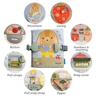 Sách Vải - Bảng Bận Rộn Thiết Kế 12 Hoạt Động Giúp Phát Triển Nhận Thức Và Sự Khéo Léo Của Đôi Tay - TAF TOYS