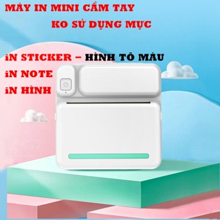 Máy in nhiệt mini cầm tay bluetooth để in sticker - ghi chú - in hình tô màu cho bé