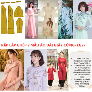 RẬP GIẤY CỨNG LẮP GHÉP 7 MẪU ÁO DÀI- LG27