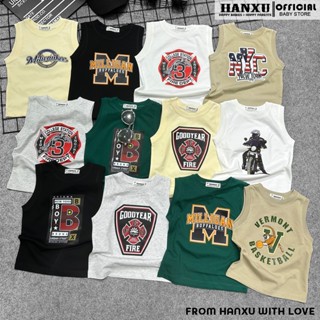 Áo Phông Sát Nách Bé Trai Hình In Cực Xinh Vải Cotton, Áo Phông Cho Bé Trai Hanxu