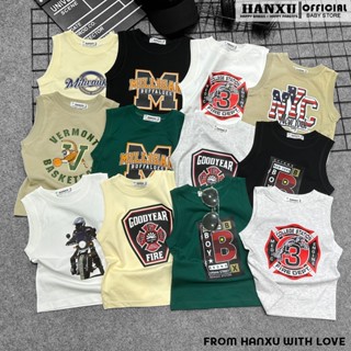 (NÊN TĂNG SIZE) Áo Phông Sát Nách Bé Trai Hình In Cực Xinh Vải Cotton, Áo Phông Cho Bé Trai Hanxu