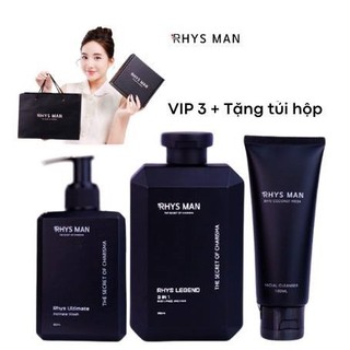 Bộ Quà Tặng Nam Sữa tắm gội nam 350 ml + Sữa rửa mặt nam 100ml + Dung dịch vệ sinh 120ml RHYS MAN
