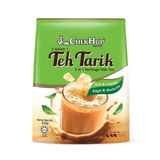 ( Bao Bì Mới )Trà Sữa Chek Hup Teh Tarik Rich & Creamy 3 in 1 Malaysia - 12 gói x 35g