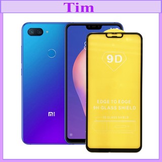 "Kính cường lực Xiaomi Mi 8 Lite" 9D Full màn hình, Ảnh thực shop tự chụp, tặng kèm bộ giấy lau kính TimShop
