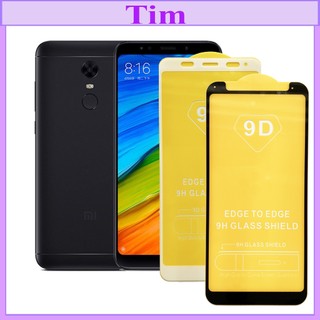 "Kính cường lực Xiaomi Redmi 5 Plus " 9D Full màn hình, Ảnh thực shop tự chụp, tặng kèm bộ giấy lau kính TimShop