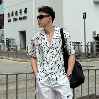 Áo Sơ Mi Nam Cuban Shirt Gucoon Vải Lụa Không Nhăn, Áo Sơ Mi Đi Biển Tay Ngắn Họa Tiết Local Brand