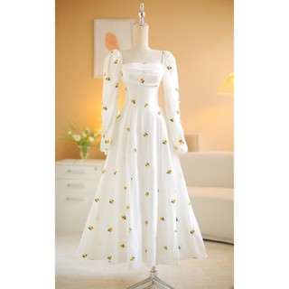 Sò vintage - tara đầm dài tay phom xòe