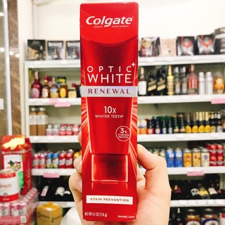 Kem đánh răng Colgate Optic White 116g - đánh tan mảng bám, trắng răng (Mexico)