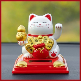 Mèo thần tài vẫy tay mini năng lượng ánh sáng chất liệu nhựa kèm hộp mica