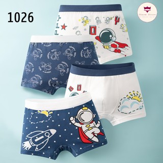Set 4 quần lót đùi bé trai, chip đùi bé trai 10-40kg cotton cao cấp co dãn thoải mái mềm mịn, nhiều mẫu cực đẹp cho bé