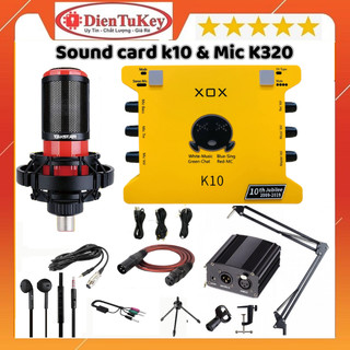 Bộ Micro Thu Âm Mic Livestream Trọn Bộ Soundcard XOX K10 2020 & Mic TAKSTAR PC K320 BH 1 NĂM Thu Âm livestream Đth