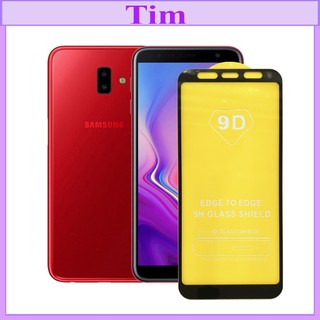 "Kính cường lực Samsung J6+/ J6 Plus " 9D Full màn hình, Ảnh thực shop tự chụp, tặng kèm bộ giấy lau kính TimShop