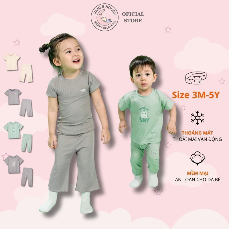 Bộ áo cộc quần dài cho bé trai bé gái Chaang Monster BOSS2024D07