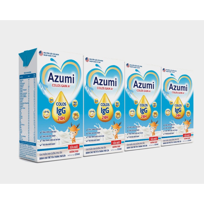 Sữa bột pha sẵn cho bé từ 6 tháng +  AZUMI COLOS GAIN A+ 115ml