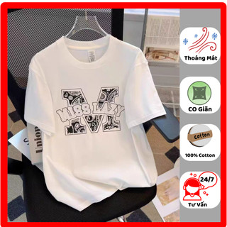 Áo Thun Nữ Tay Ngắn màu Trắng Thời Trang Unisex Áo Phông Nam Nữ Fom rộng  Mùa Hè cho Các Cặp Đôi