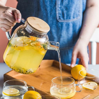 Bình detox , ấm pha trà thuỷ tinh chịu nhiệt cao dung tích 1,8L