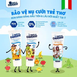 Kem đánh răng cho bé Pasta del Capitano Baby / Junior cho bé 75ml
