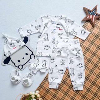 Bộ quần áo sơ sinh cao cấp Bunny cho bé trai bao gồm mũ vớ