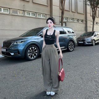 Quần ống suông nâu tây